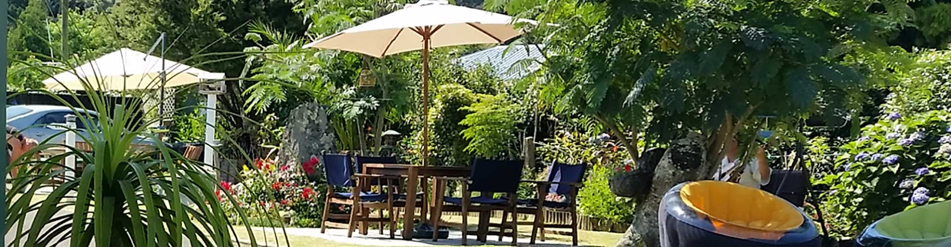 the motel has beautiful garden setting